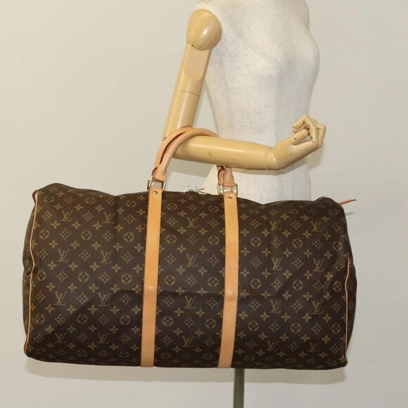LOUIS VUITTON Monogram Keepall Bandouliere 60 Boston Bag M41412 LV Auth 119895A - Picture 3 of 16